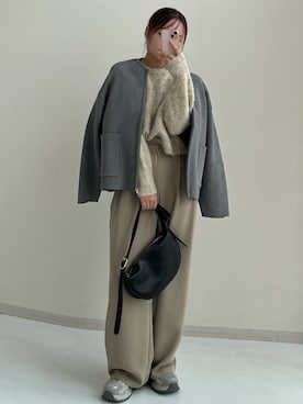 「レギュラー」｜「アイテム（ブルゾン）」を使った、ねぎこさん（レディース・159cm）の秋コーディネート