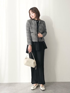 「Callarus（カラルス）のアイテム（スーツセット）」を使った、ねぎこさん（レディース・159cm）の冬コーディネート