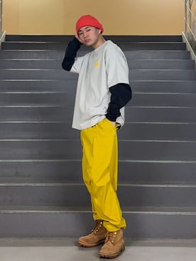 「KEBOZ（ケボズ）のアイテム」を使った、ケイショウさん（メンズ・178cm）の春コーディネート