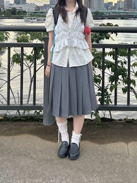 「アイテム（スカート）」を使った、pinoさん（レディース・162cm）の秋コーディネート