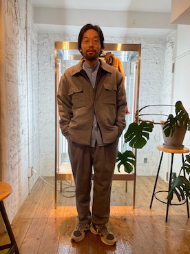 「セットアップスタイル」｜「アイテム（ブルゾン）」を使った、島林さん（メンズ・177cm）の秋コーディネート