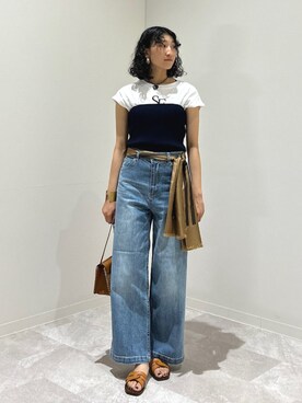 「SHIPS」｜「アイテム（その他トップス）」を使った、森川さん（レディース・159cm）の夏コーディネート