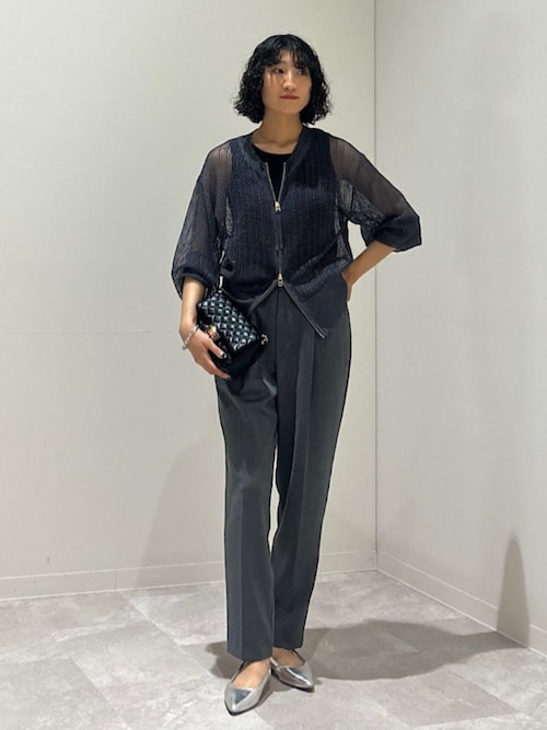 SHIPS for women / シップスウィメン SHIPS Colors:〈手洗い可能〉ラメ メッシュ ジップ カーディガン SHIPS Colors:〈手洗い可能〉ラメ メッシュ ジップ カーディガン