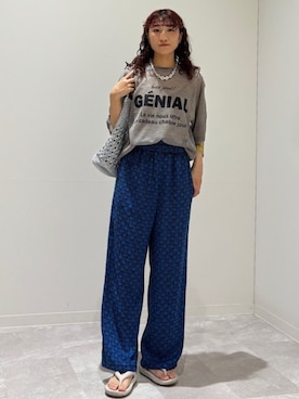 「ロゴニット」｜森川さん（レディース・159cm）の夏コーディネート