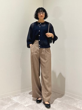 「バレエシューズ」｜「アイテム（ブルゾン）」を使った、森川さん（レディース・159cm）の夏コーディネート