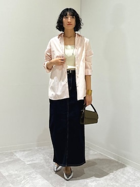 「SHIPS」｜「アイテム（その他トップス）」を使った、森川さん（レディース・159cm）の夏コーディネート