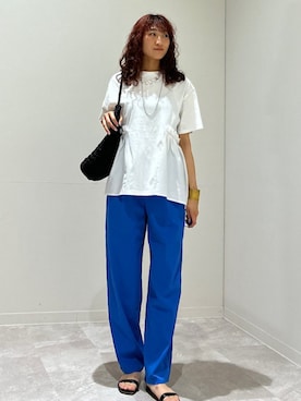 「ぺプラムトップス」｜「アイテム（アクセサリー）」を使った、森川さん（レディース・159cm）の夏コーディネート