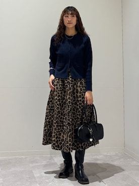 「アイテム（チャーム）」を使った、森川さん（レディース・159cm）の冬コーディネート