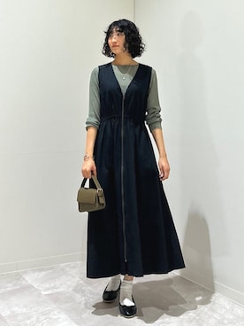 「SHIPS」｜「アイテム（バレエシューズ）」を使った、森川さん（レディース・159cm）の夏コーディネート