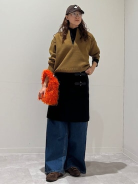 「SHIPS Colors（シップス カラーズ）のアイテム（ハンドバッグ）」を使った、森川さん（レディース・159cm）の冬コーディネート