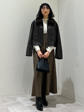 「SHIPS（シップス）のアイテム（ブルゾン）」を使った、森川さん（レディース・159cm）の冬コーディネート