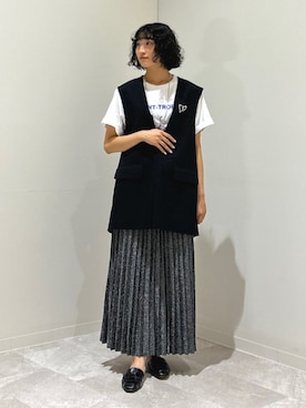 「アイテム（ブローチ/コサージュ）」を使った、森川さん（レディース・159cm）の夏コーディネート