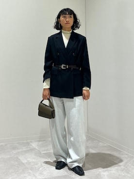 「アイテム（ベルト）」を使った、森川さん（レディース・159cm）の秋コーディネート