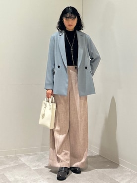 「アイテム（ローファー）」を使った、森川さん（レディース・159cm）の冬コーディネート