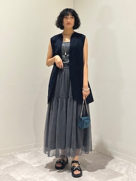 「アイテム（キャミソール）」を使った、森川さん（レディース・159cm）の夏コーディネート