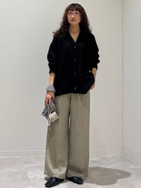 「アイテム（ネックレス、ベージュ系）」を使った、森川さん（レディース・159cm）の冬コーディネート