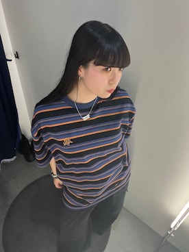 「PAGEBOY（ページボーイ）の【接触冷感/2サイズ展開】アイススウェットパンツ（その他パンツ、ブラック系）」を使った、ナナさん（レディース・160cm）の春コーディネート