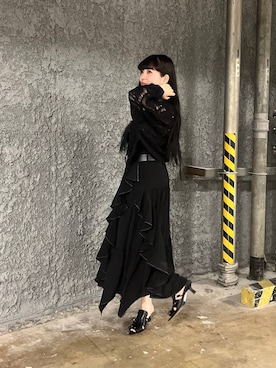 「PAGEBOY（ページボーイ）のヴィンテージバックルベルト（ベルト、ブラック系）」を使った、ナナさん（レディース・160cm）の春コーディネート