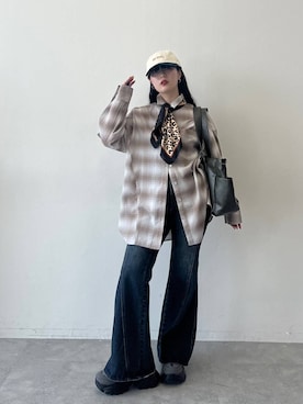 「アイテム（バンダナ/スカーフ）」を使った、ナナさん（レディース・160cm・20代）の夏コーディネート