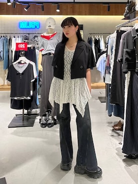 「PAGEBOY（ページボーイ）のイレヘムレイヤードワンピースノースリーブ【重ね着でも1枚でも使える】（ワンピース）」を使った、ナナさん（レディース・160cm）の夏コーディネート
