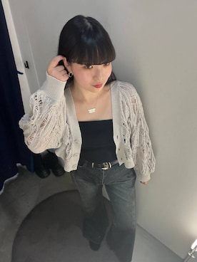 「PAGEBOY（ページボーイ）のヴィンテージバックルベルト（ベルト、ブラック系）」を使った、ナナさん（レディース・160cm）の春コーディネート