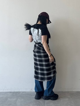 「ラフ」｜「アイテム（キャップ）」を使った、ナナさん（レディース・160cm）の夏コーディネート