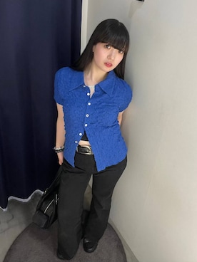 「PAGEBOY（ページボーイ）の【選べる着丈】カップツキFITキャミ（キャミソール、ホワイト系）」を使った、ナナさん（レディース・160cm）の夏コーディネート