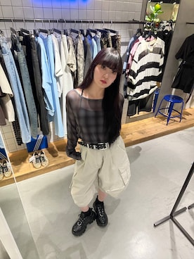 「PBLIM（ページボーイリム）のアイテム」を使った、ナナさん（レディース・160cm）の夏コーディネート