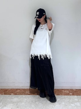 「アイテム（帽子）」を使った、ナナさん（レディース・160cm・20代）の夏コーディネート