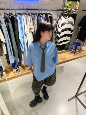 「PBLIM（ページボーイリム）のアイテム」を使った、ナナさん（レディース・160cm）の夏コーディネート