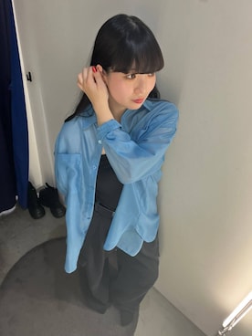 「PAGEBOY（ページボーイ）のヴィンテージバックルベルト（ベルト、ブラック系）」を使った、ナナさん（レディース・160cm）の春コーディネート