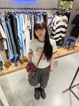 「PBLIM（ページボーイリム）のアイテム」を使った、ナナさん（レディース・160cm）の夏コーディネート