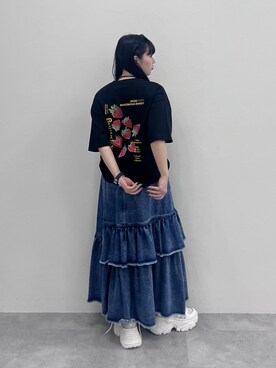 「PBLIM（ページボーイリム）のアイテム（Tシャツ/カットソー）」を使った、ナナさん（骨格ウェーブ・レディース・160cm）の春コーディネート