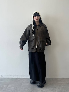 「PAGEBOY（ページボーイ）のサンドヴィンテージキリカエロングスリーブワンピース(長袖) 【ボートネック・ワンショルダー対応】（ワンピース）」を使った、ナナさん（レディース・160cm）の夏コーディネート