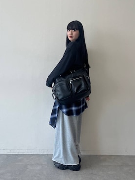 「PAGEBOY（ページボーイ）のサイドタックルーズウラケパンツ/イージーパンツ【4color・2size】（スウェットパンツ）」を使った、ナナさん（レディース・160cm）の夏コーディネート