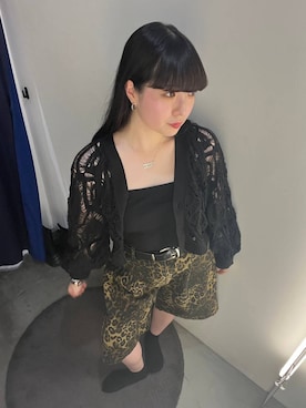 「PAGEBOY（ページボーイ）のヴィンテージバックルベルト（ベルト、ブラック系）」を使った、ナナさん（レディース・160cm）の春コーディネート