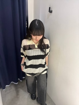 「PAGEBOY（ページボーイ）のプラットチャンキースニーカー（スニーカー、ブラック系）」を使った、ナナさん（レディース・160cm）の夏コーディネート