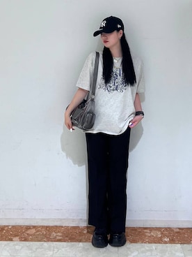 「アイテム（帽子）」を使った、ナナさん（レディース・160cm・20代）の夏コーディネート
