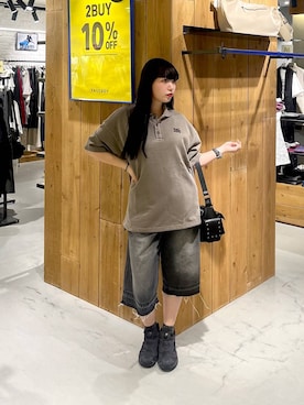 「アイテム（スウェット）」を使った、ナナさん（レディース・160cm）の夏コーディネート