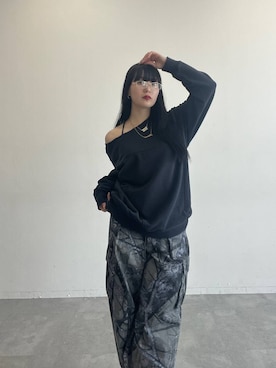 「アイテム（スウェット）」を使った、ナナさん（レディース・160cm）の夏コーディネート