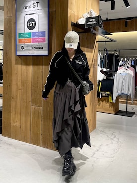 「PAGEBOY（ページボーイ）のアイテム（帽子）」を使った、ナナさん（レディース・160cm）の春コーディネート