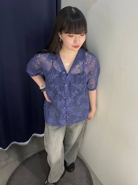 「PAGEBOY（ページボーイ）のカップツキFITキャミ（キャミソール、ブラック系）」を使った、ナナさん（レディース・160cm）の春コーディネート