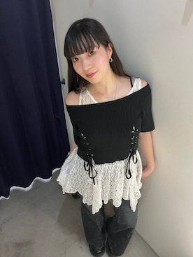「PAGEBOY（ページボーイ）のイレヘムレイヤードワンピースノースリーブ【重ね着でも1枚でも使える】（ワンピース）」を使った、ナナさん（レディース・160cm）の夏コーディネート