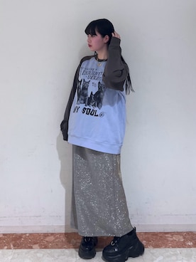 「ロンＴ」｜ナナさん（レディース・160cm）の冬コーディネート
