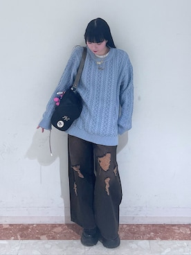 「冬服コーデ」｜「アイテム（スニーカー）」を使った、ナナさん（レディース・160cm）の冬コーディネート