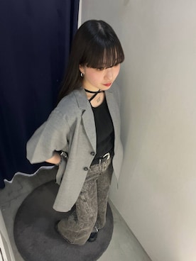 「PAGEBOY（ページボーイ）のヴィンテージバックルベルト（ベルト、ブラック系）」を使った、ナナさん（レディース・160cm）の春コーディネート