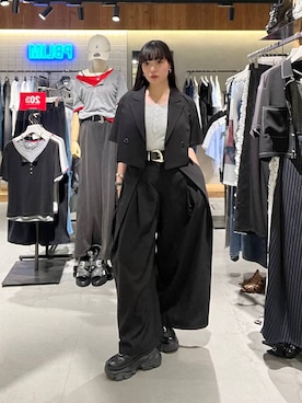 「PAGEBOY（ページボーイ）の【マシンウォッシャブル/接触冷感/新色追加】クールヘンリータンク/ヘンリーネック（タンクトップ）」を使った、ナナさん（レディース・160cm）の夏コーディネート