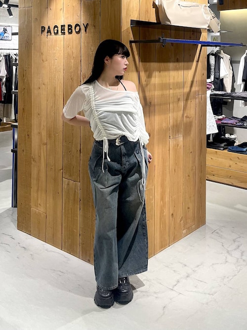 PAGEBOY タックデニムパンツ WEB限定サイズあり>タックデニムパンツ（デニムパンツ