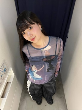 「PAGEBOY（ページボーイ）のサイドレースパンツ / スラックス（スラックス）」を使った、ナナさん（レディース・160cm）の夏コーディネート