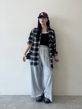 「アイテム（スウェットパンツ）」を使った、ナナさん（レディース・160cm・20代）の夏コーディネート